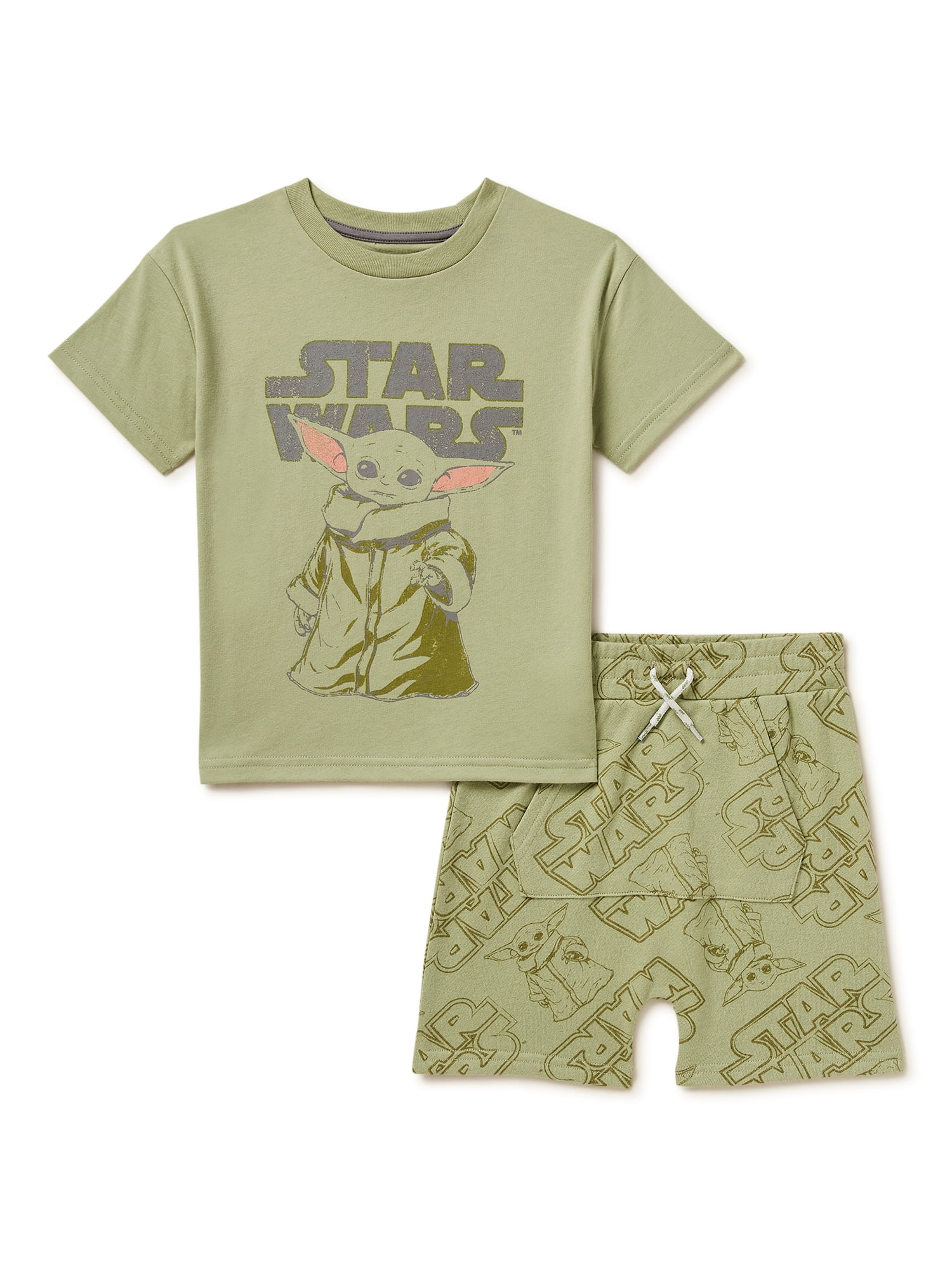 Star Wars Baby Yoda Toddler Boys TShirt and Shorts, 2Piece Set, Sizes 12 Months5T