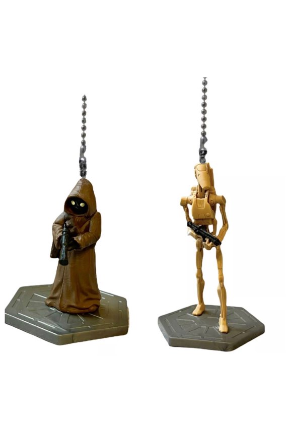 Star Wars Battle Droid & Jawa Fan Lamp Pull Chain Figure Figurine Pvc Clone Wars New