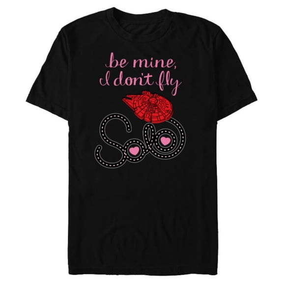 Star Wars Be Mine I Don’t Fly Solo Falcon Valentine’s Day - Short Sleeve Blended T-Shirt for Adults - Customized-Black