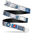 thumbnail image 1 of Star Wars Belt, Seatbelt Buckle Belt, Star Wars R2D2 Bounding Parts White Black Blue Gray Red, Youth 20 to 36 Inches, 1 of 8