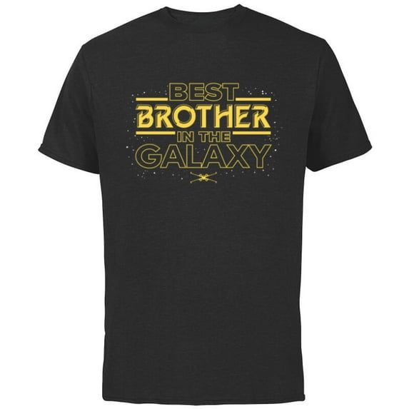 Star Wars Best Brother in the Galaxy Family Trip Birthday- Short Sleeve Cotton T-Shirt for Adults - Customized-Black