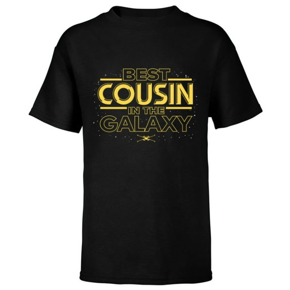 Star Wars Best Cousin in the Galaxy Family Trip Birthday- Short Sleeve T-Shirt for Kids - Customized-Black