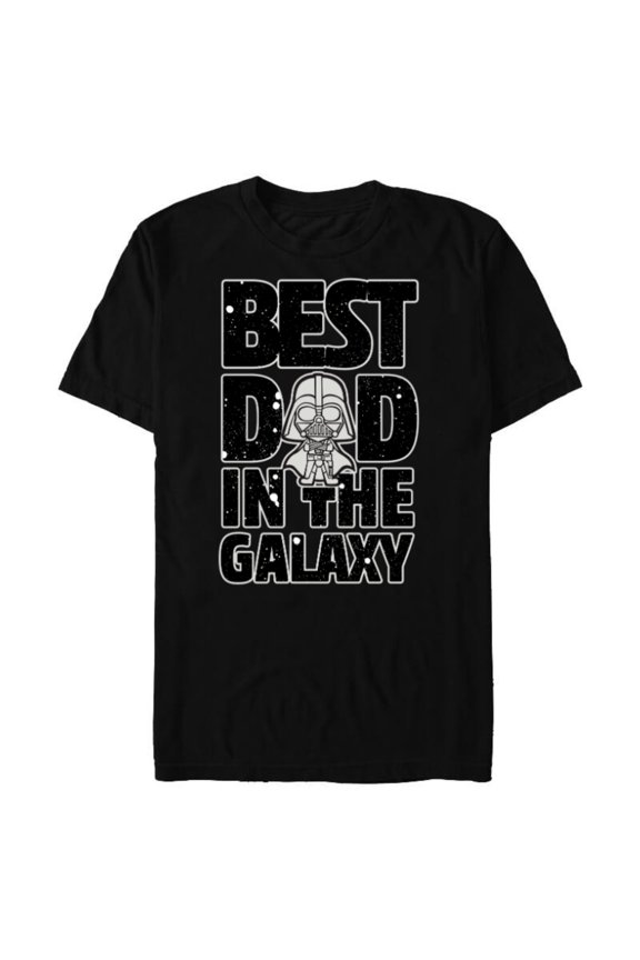 Best Dad in the Galaxy Darth Vader - Short Sleeve Blended T-Shirt for Adults- Customized-Black