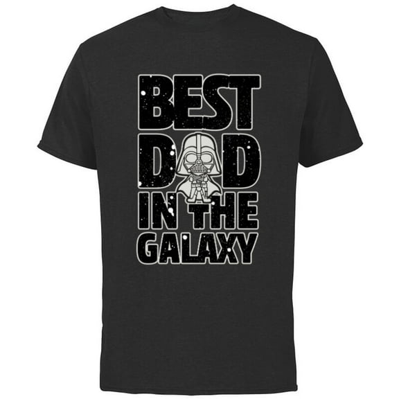 Star Wars Best Dad in the Galaxy Darth Vader - Short Sleeve Cotton T-Shirt for Adults- Customized-Black