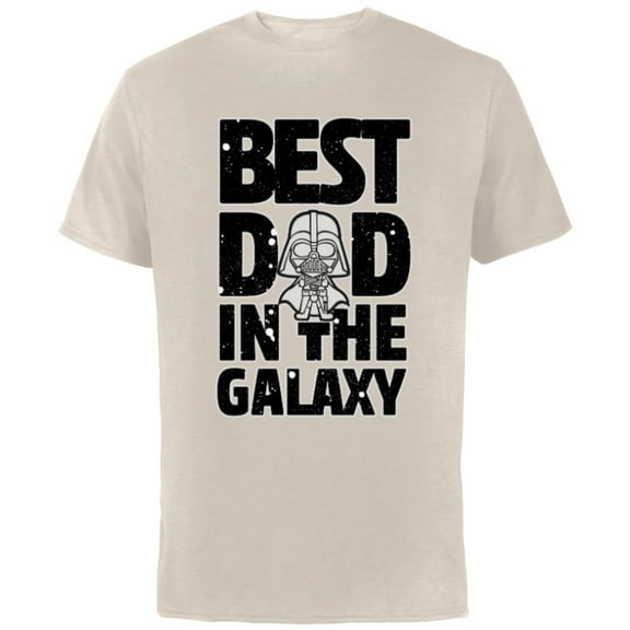 Star Wars Best Dad in the Galaxy Darth Vader - Short Sleeve Cotton T-Shirt for Adults- Customized-Natural