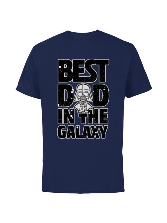 Best Dad in the Galaxy Darth Vader - Short Sleeve Cotton T-Shirt for Adults- Customized-Navy