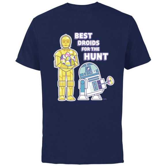 Star Wars Best Droids For the Hunt Easter - Short Sleeve Cotton T-Shirt for Adults - Customized-Navy