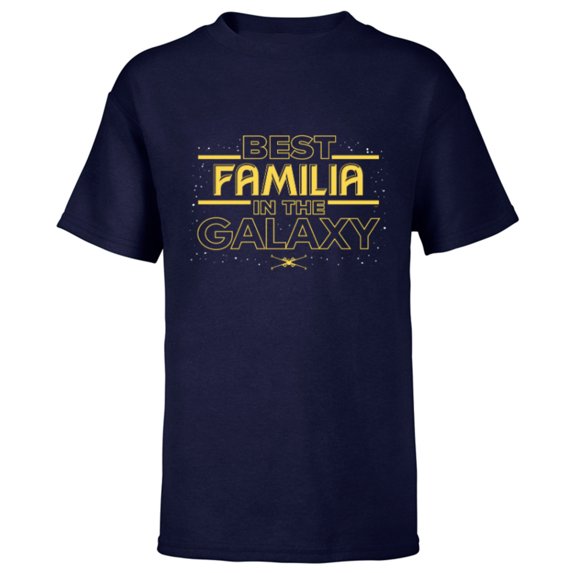 Star Wars Best Familia in the Galaxy Family Trip Spanish- Short Sleeve T-Shirt for Kids - Customized-Navy