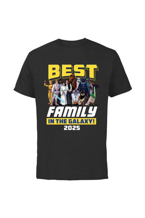 Best Family in the Galaxy Group Trip Vacation 2025 - Short Sleeve Cotton T-Shirt for Adults - Customized-Black