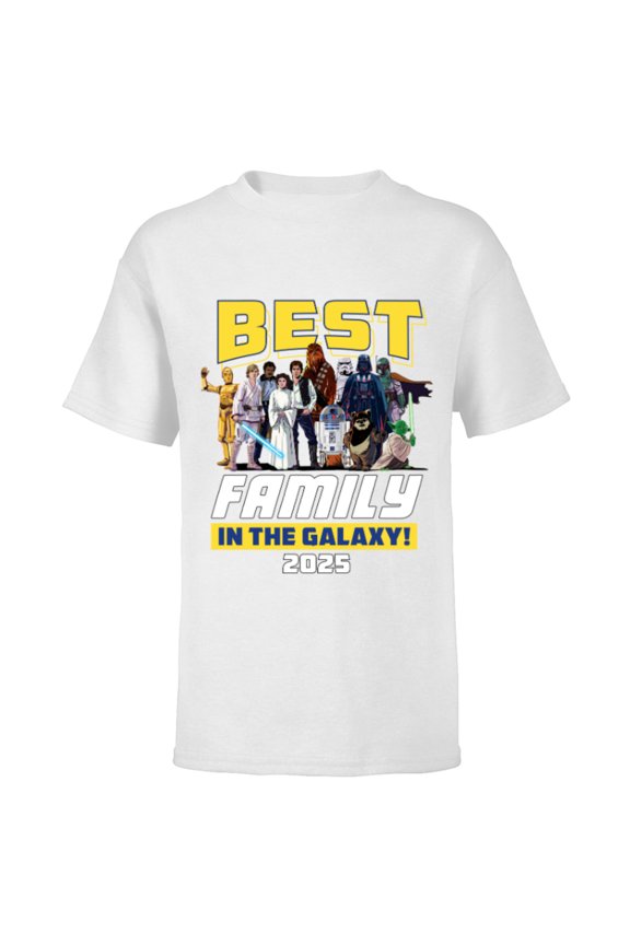 Best Family in the Galaxy Group Trip Vacation 2025 - Short Sleeve T-Shirt for Kids - Customized-White