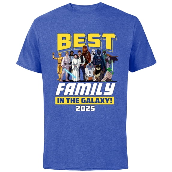 Star Wars Best Family in the Galaxy Group Trip Vacation 2025 - Short Sleeve Cotton T-Shirt for Adults - Customized-Royal Heather