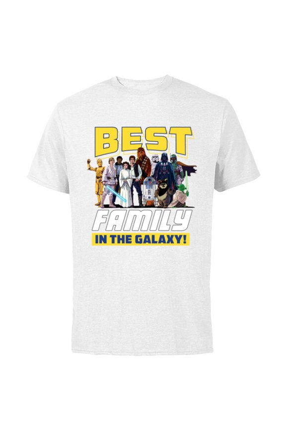 Best Family in the Galaxy Group Trip Vacation - Short Sleeve Cotton T-Shirt for Adults - Customized-White