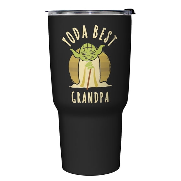 Star Wars Best Grandpa Yoda Says Stainless Steel Tumbler w/Lid Black 27 oz.