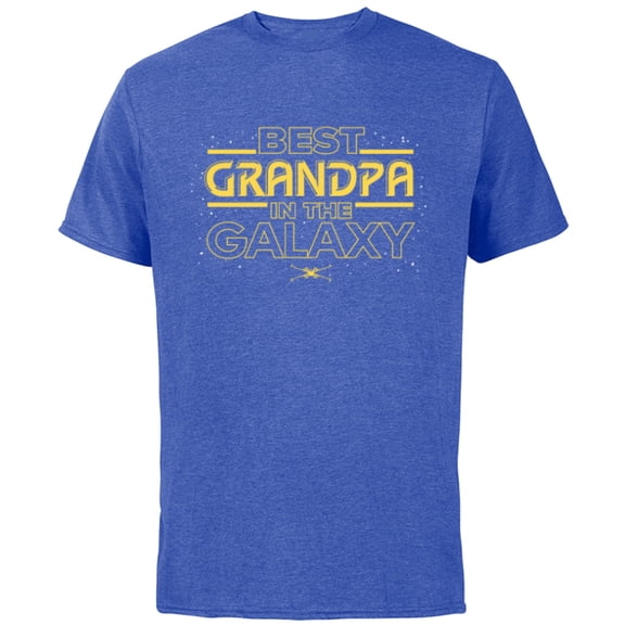 Star Wars Best Grandpa in the Galaxy Birthday Father’s Day - Short Sleeve Cotton T-Shirt for Adults - Customized-Royal Heather