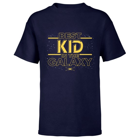 Star Wars Best Kid in the Galaxy Family Trip Birthday- Short Sleeve T-Shirt for Kids - Customized-Navy