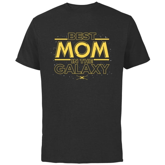 Star Wars Best Mom in the Galaxy Birthday Mother’s Day - Short Sleeve Cotton T-Shirt for Adults - Customized-Black