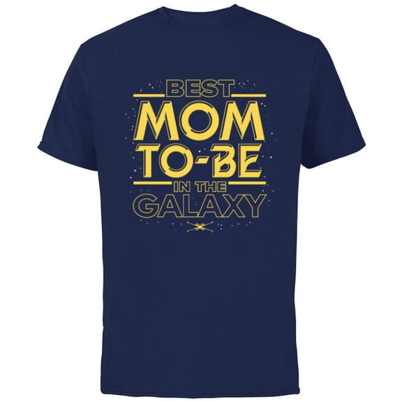 Star Wars Best Mom-to-Be in the Galaxy Birthday Mother’s Day - Short Sleeve Cotton T-Shirt for Adults - Customized-Navy