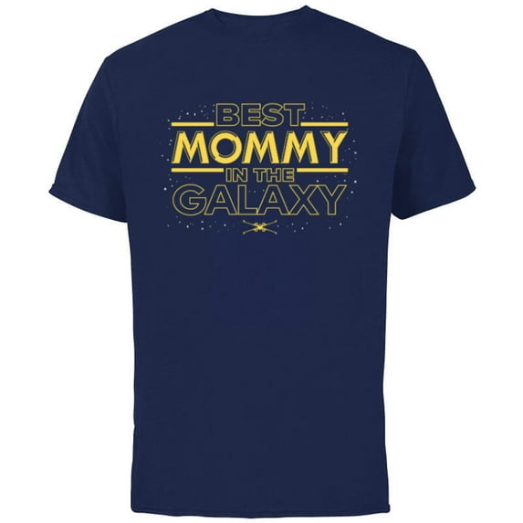 Star Wars Best Mommy in the Galaxy Birthday Mother’s Day - Short Sleeve Cotton T-Shirt for Adults - Customized-Navy