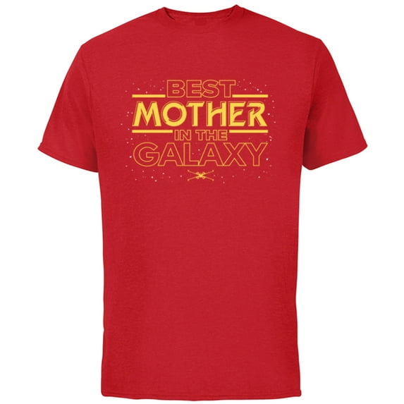 Star Wars Best Mother in the Galaxy Birthday Mother’s Day - Short Sleeve Cotton T-Shirt for Adults - Customized-Red