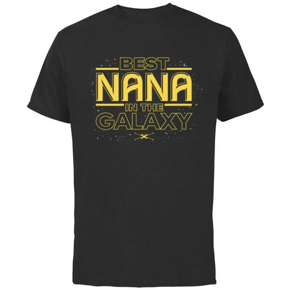 Star Wars Best Nana in the Galaxy Birthday Mother’s Day - Short Sleeve Cotton T-Shirt for Adults - Customized-Black