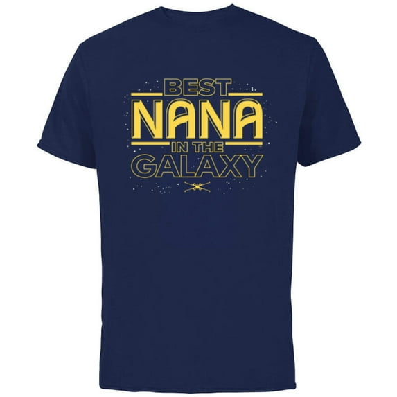 Star Wars Best Nana in the Galaxy Birthday Mother’s Day - Short Sleeve Cotton T-Shirt for Adults - Customized-Navy