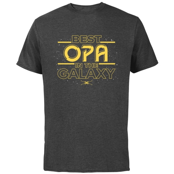Star Wars Best Opa in the Galaxy Birthday Father’s Day - Short Sleeve Cotton T-Shirt for Adults - Customized-Charcoal