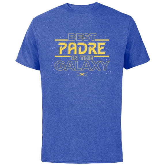 Star Wars Best Padre in the Galaxy Birthday Día del Padre - Short Sleeve Cotton T-Shirt for Adults - Customized-Royal Heather