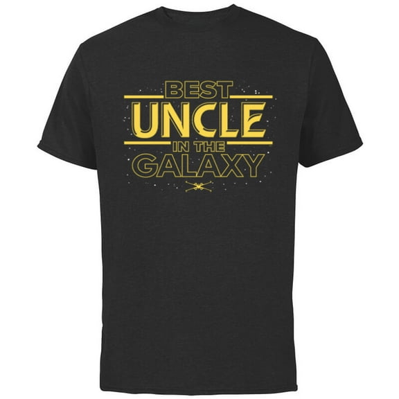 Star Wars Best Uncle in the Galaxy Birthday Father’s Day - Short Sleeve Cotton T-Shirt for Adults - Customized-Black