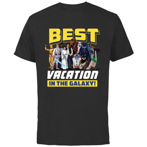 Star Wars Best Vacation in the Galaxy Family Group Trip - Short Sleeve Cotton T-Shirt for Adults - Customized-Black