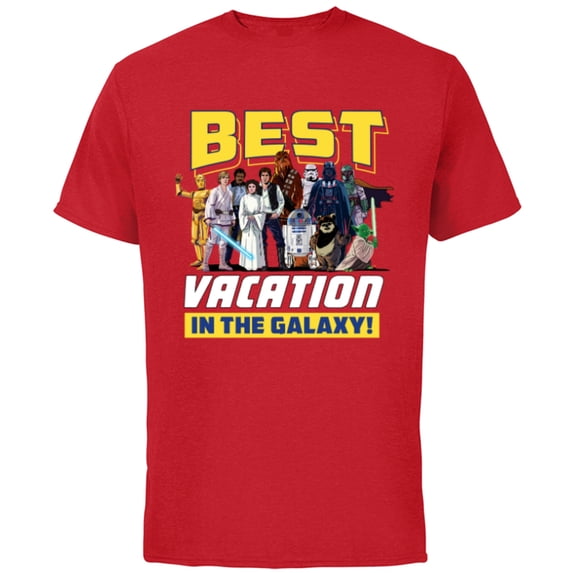 Star Wars Best Vacation in the Galaxy Family Group Trip - Short Sleeve Cotton T-Shirt for Adults - Customized-Red