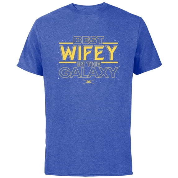 Star Wars Best Wifey in the Galaxy Birthday Anniversary- Short Sleeve Cotton T-Shirt for Adults - Customized-Royal Heather