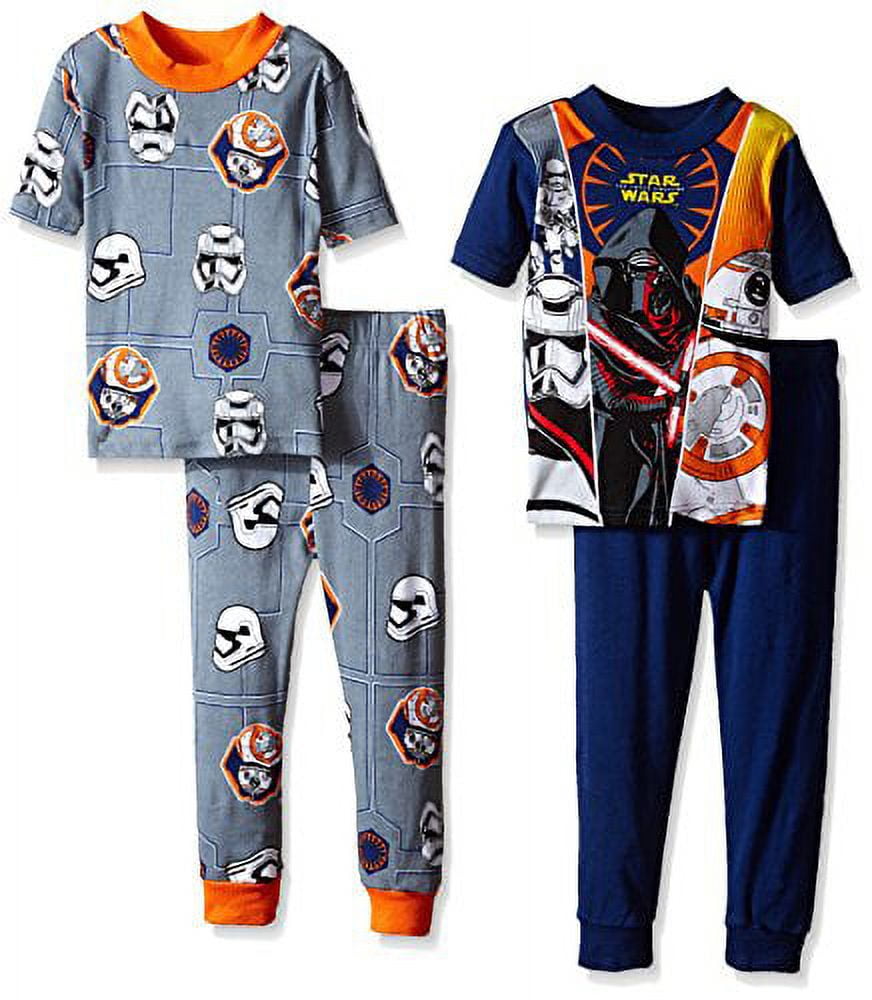 Star Wars Boys Big Kylo Ren and The Coveted Jedi Tech 4 Piece Pajama Set Blue Gray 8