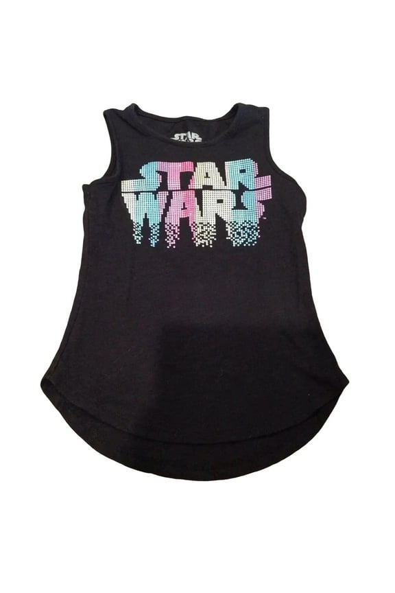 Star Wars Big Girl's Glitter/Rainbow Design Tank Top Size L (10-12)