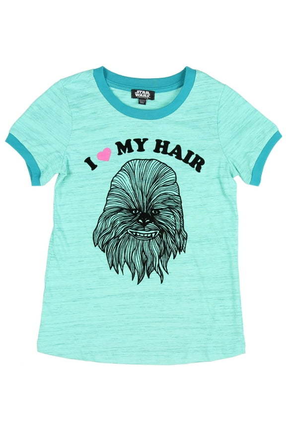 Star Wars Big Girls' Chewbacca I Love My Hair T-Shirt Wookie Character (X-Small)