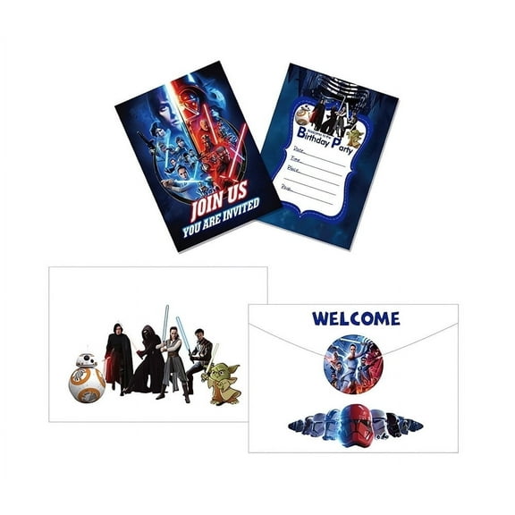 Mandalorians Birthday Party Invitation & Envelopes12Pcs