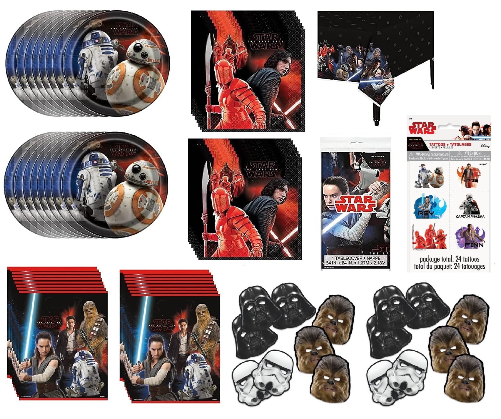 Star Wars Birthday Party Supplies Bundle includes 16 Dessert Cake