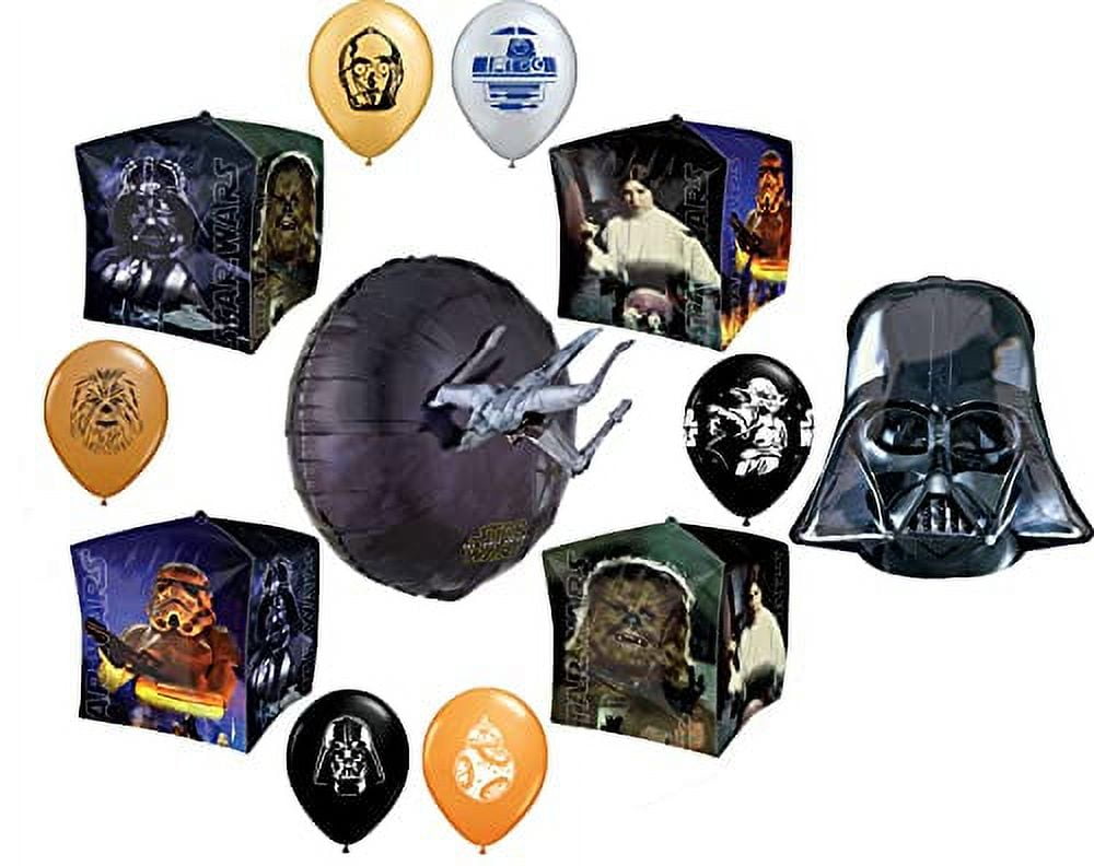 Star Wars Birthday Party Supplies Cubez, Star Ship and Darth Vader Balloon Bouquet Decorations