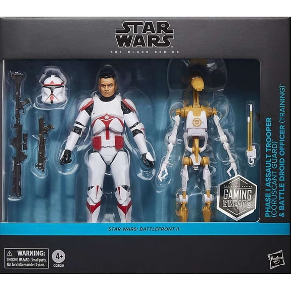 Star Wars Black Series Phase I Assault Clone Trooper & Battle Droid Officer Action Figure 2-Pack