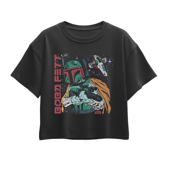 Star Wars - Boba Charcter - Youth Girls Boxy T-Shirt