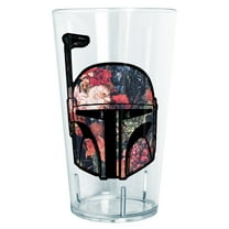 Star Wars Boba Fett Floral Print Helmet  Tritan Drinking Cup Clear 24 oz.