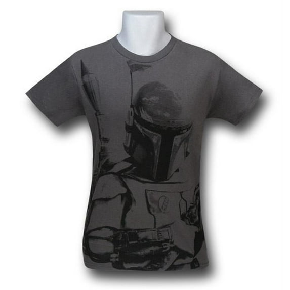 Star Wars Boba Fett Grey All-Over Print T-Shirt-Men's XLarge