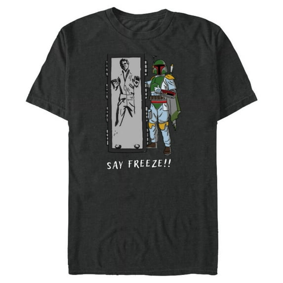 Star Wars Boba Fett Han Solo in Carbonite “Say Freeze” Funny - Short Sleeve Blended T-Shirt for Adults - Customized-Dark Heather
