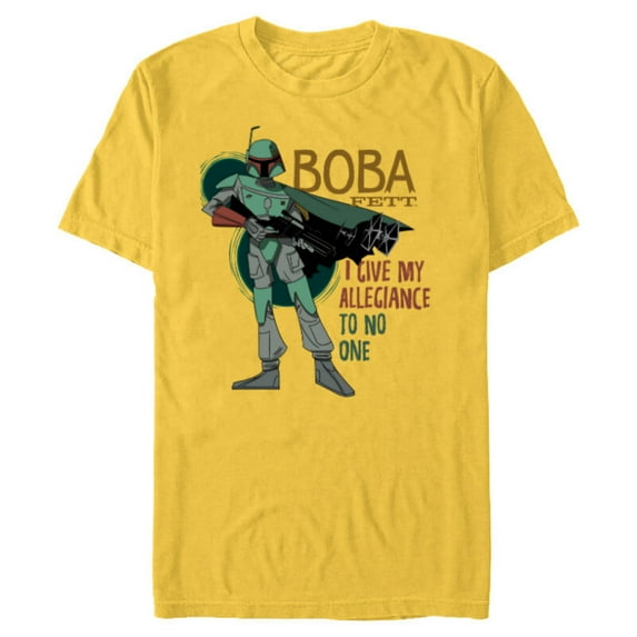 Star Wars Boba Fett I Give My Allegiance to No One - Short Sleeve Blended T-Shirt for Adults - Customized-Yellow