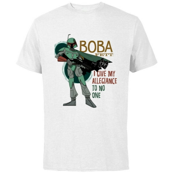 Star Wars Boba Fett I Give My Allegiance to No One - Short Sleeve Cotton T-Shirt for Adults - Customized-White