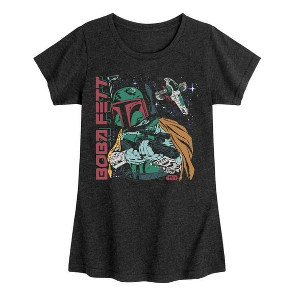 Star Wars - Boba Fett Illustration - Toddler And Youth Girls Fitted Short Sleeve Tee