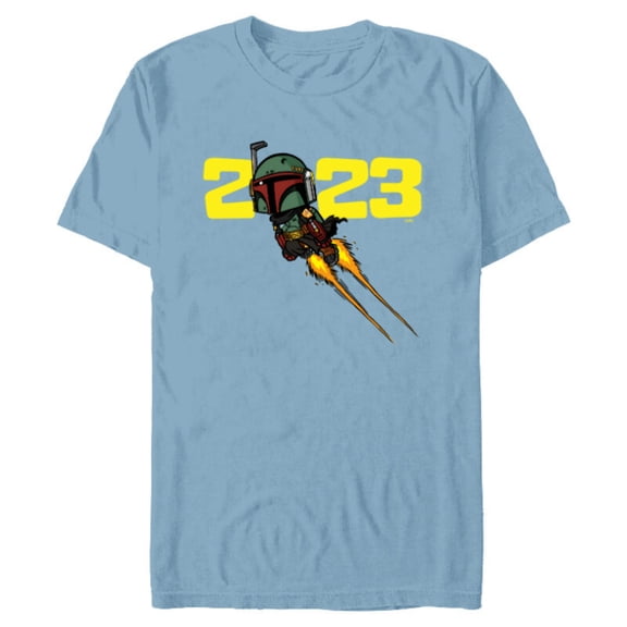Star Wars Boba Fett Jetpack Blast-Off 2023 - Short Sleeve Blended T-Shirt for Adults - Customized-Ocean Blue