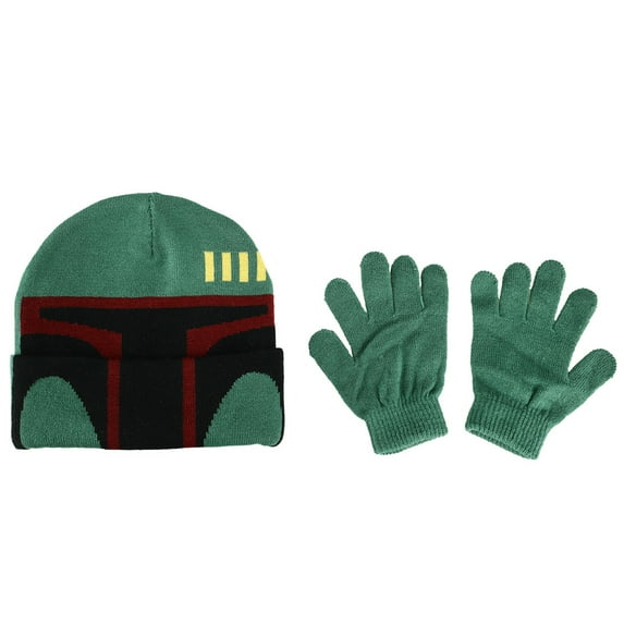 Star Wars Boba Fett Knit Cuff Hat and Gloves