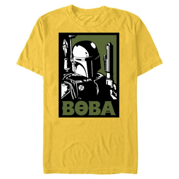 Star Wars Boba Fett Poster - Short Sleeve Blended T-Shirt for Adults -Customized-Yellow
