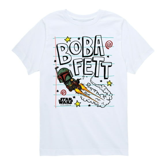 Star Wars - Boba Fett Scribbles - Toddler And Youth Short Sleeve Tee