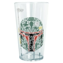 Star Wars Boba Fett Silhouette Helmet Fill  Tritan Drinking Cup Clear 24 oz.